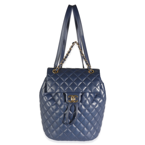 Chanel Handbags - Chanel Navy Quilted Lambskin Small Urban Spirit Backpack